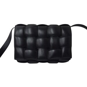 Bottega Veneta Shoulder Bag Cassette Padded Intrecciato Black